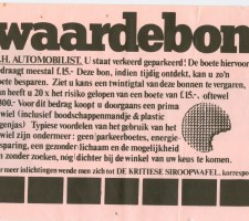 Aktie "Waardebonnen" tegen parkeeroverlast, 1975