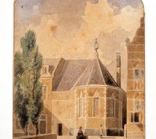 Lithografie van de Jeruzalemkapel, door G.J. Verspuij, 1859. Collectie museumgoudA, foto Tom Haartsen