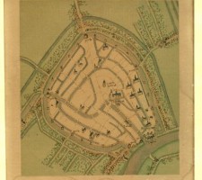 Bijkaartje (ook wel kloosterkaartje genoemd), behorend bij de stadsplattegrond die Jacob van Deventer in 1562 van Gouda maakte