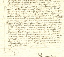 Akte waarbij Jhr. Adriaan van Swieten , baljuw en schout van Gouda, voor de duur van zijn leven de schoutambten van Gouda, Bloemendaal en Gouderak aan de stad verpacht, 1579