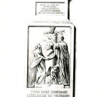 Gravure van L. Stracke van het grafmonument in de St.-Janskerk van mevr. A.B. van Meerten geb. Schilperoort, 1853